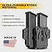 Kydex Magazine Holder,Forcenter OWB Double Magazine Pouch,Universal Magazine Holster for Glock/S&W/Ruger/Sig Sauer/Taurus/H&K/Springfield/CZ/1911 Mags