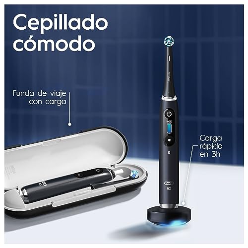 Oral-B iO 9 Cepillo De Dientes Eléctrico Negro, 3 Cabezales, 1 Estuche Cargador De Viaje, 7 Modos De Cepillado, Sensor De Presión, Edición Especial, Diseñado Por Braun - imagen 2