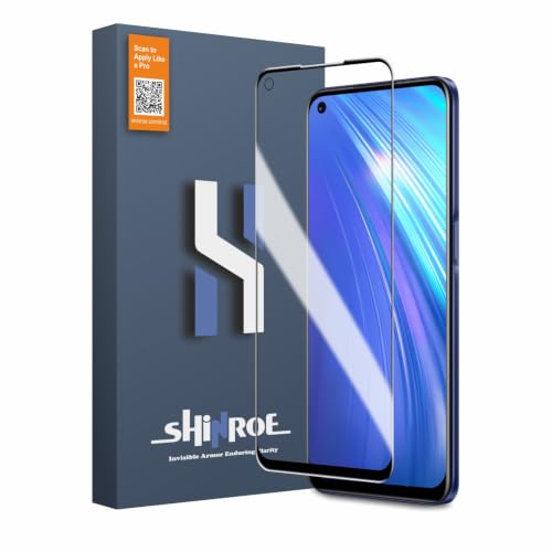 Image of Tempered Glass for Realme 6 | Realme 8S | Oppo A52 | Realme 6i - Military Grade 9H Screen Guard, Anti-Scratch, Shatterproof, Edge to Edge Full Coverage - Black Border