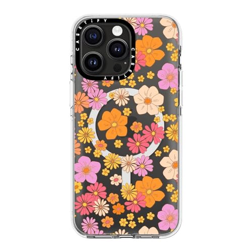 Coque iPhone 15 Pro Max transparente antichoc MagSafe imprimé fleurs hippie - 4