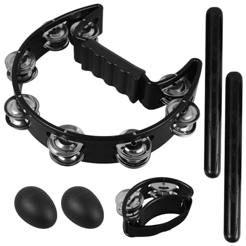Instruments de percussion enfant avec tambourin à main et clochette pied