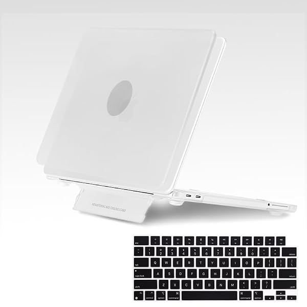 Meifei Laptop Cover for MacBook Neo 13" Shell Case 2026 (A18PRO) A3404, Anti-Fingerprint Shockproof PC Protective Cover with Invisible Folding Stand and Black Silicone Keyboard Cover, Matte Clear by Meifei - Used condition - US$18.76