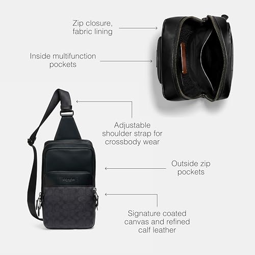 COACH Mens Signature Gotham Pack, Ji/Charcoal/Black
