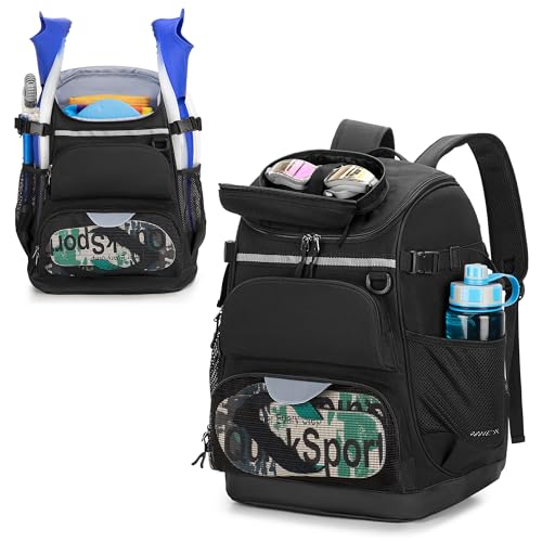 GOBUROS Swim Backpack with Separate Shoe Space, Swim Gear Bag for Swimming Pool, Beach, Swimming Athlete Sports Backpack for Men and Women, Black