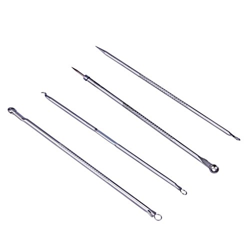 Blackhead & Blemish Remover Kit - Equinox Acne Treatment - 4 Professional Surgical Extractor Instruments By Bestpriceam (A)