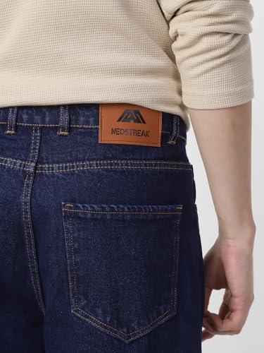 Image of Neostreak Men's Loose Baggy Fit Washed Cargo Jeans with 6 Pockets Non-Stretchable