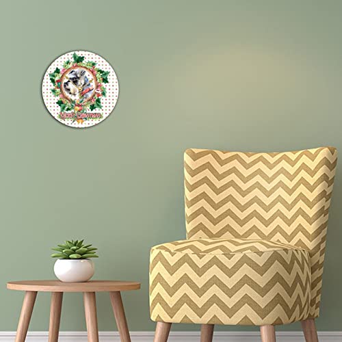 Horloge murale ronde en bois pour chien de 38 cm de diamètre - 3