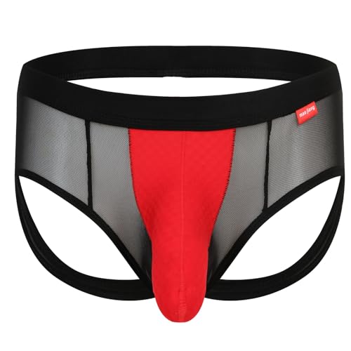 Men's Mesh Jockstrap Underwear Athletic Supporter Thongs Elephant Nose Panties Ice Silk Briefs2