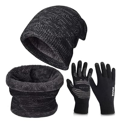 Petrunup Conjunto Gorro Guantes Bufanda Hombre con Forro Polar Suave y Cálido, Gorro Guantes y Calentador Cuello de Punto para Esquiar al Aire Libre, Negro | Ya disponible en tu tienda friki favorita! En mundofriki.es! Petrunup Conjunto Gorro Guantes Bufanda Hombre con Forro Polar Suave y Cálido, Gorro Guantes y Calentador Cuello de Punto para Esquiar al Aire Libre, Negro | Ya disponible en tu tienda friki favorita! En mundofriki.es!