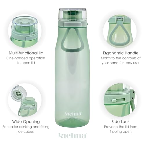 Kichna The Quencher Sports Drinks Water Bottle 700ml, Pistachio Green, 700 ml - Image 2