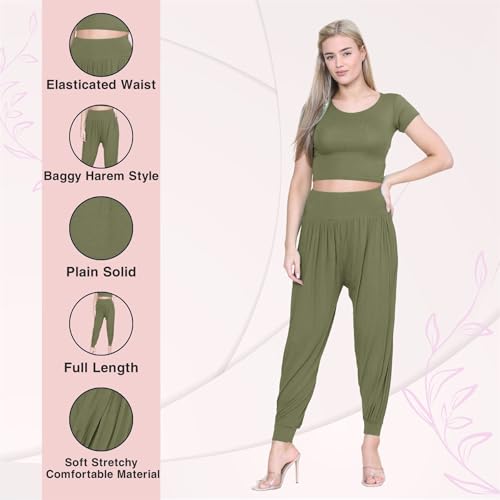 Pantalones Hareem Ali Baba de longitud completa color caqui talla 40-42 5