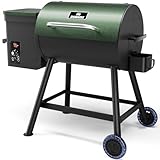 DAMNISS Electric Wood Pellet Smoker Grill 8 In 1 BBQ Grills for Outdoor Grill with Auto Feed & PID Temperature Control (180-450°F) and Rain Cover 456 Sq.In Cook Area for Backyard New House Gifts