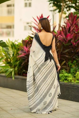 Image of H&J INNOVATION Women's SOFT LILAN SLAB ATTRACTIVE CHARMFULL BEAUTIFUL RICH PALLU & JACQUARD WORK RUNNING EXCLUSIVE BORDER 5.5 Meter Saree| 0.8 Meter Unstitched Blouse Piece HJ-5818