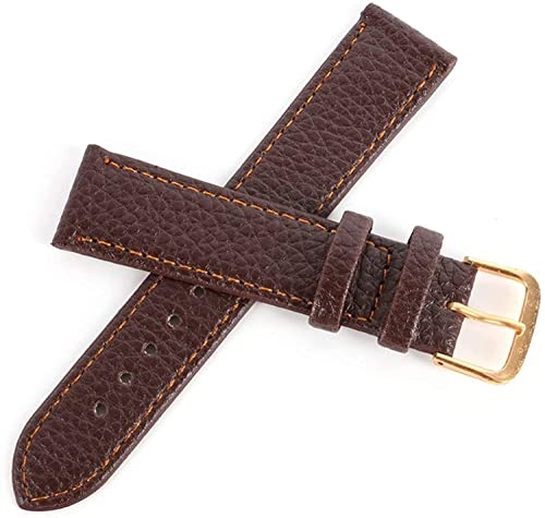 Bracelet de montre cuir noir rayures marron 18mm 20mm pour remplacer un modèle usé