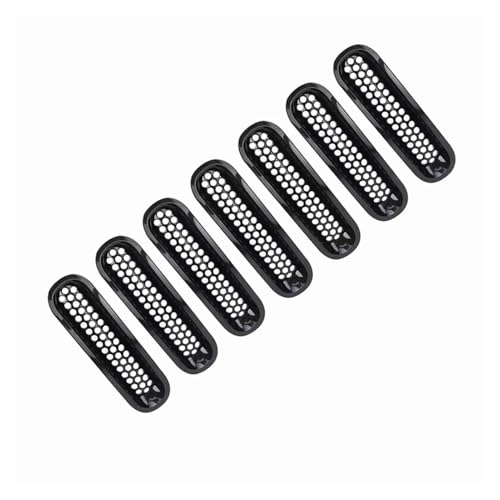Parrilla delantera negra de 7 piezas para parachoques de Jeep Wrangler JK 6