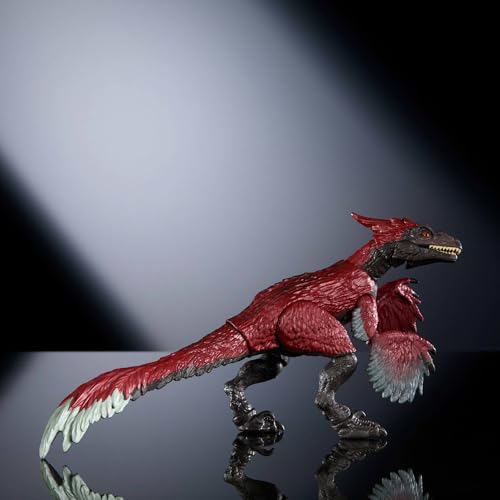 Image of Mattel Jurassic World Hammond Collection Dinosaur Action Figure Toy, Pyroraptor Dino Toy with 14 Articulations, Glass Eyes & Wired Tail