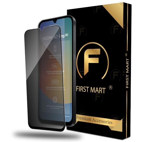 Image of FIRST MART Privacy Tempered Glass for Redmi A7 Pro, Redmi 15C & Poco C85x | Anti-Spy Screen Protector, Edge-to-Edge 9H Scratch Protection, Case-Friendly, Bubble-Free | Pack of 1