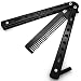 BOKHAMMER - Navaja Balisong Cresta, de Mariposa, Negro, Navaja para Entrenamiento