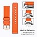 WOCCI 19mm Silicone Watch Band with Rose Gold Buckle, Soft Rubber Replacement Straps with Quick Release (Orange)