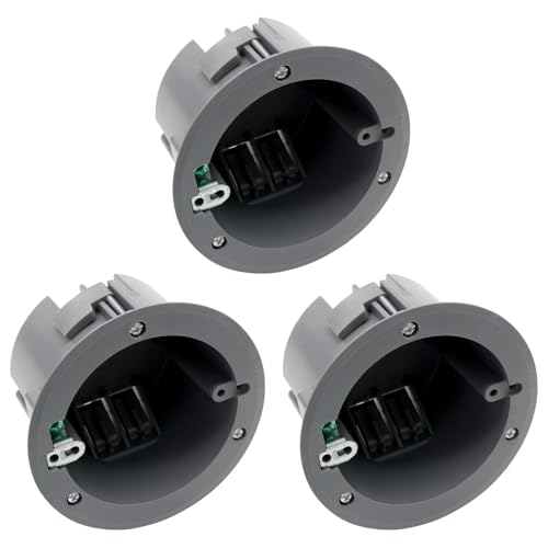 Boîte électrique de remodelage au sol et 3 interrupteurs ronds en PVC durable