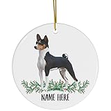 Arbre De Noël Ornements 7.3 cm, Funny Personalized Name Basenji Tri Color Boule De Noël Personnalisée Décoration d'arbre De Noël Vintage Pendentifs Décoration pour Home Decor Maison