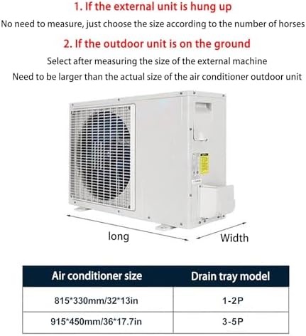 Air Conditioner Drip Pan with Drain, Durable Condensate Drain Pan for Indoor/Outdoor AC Units, Complete Drain Kit with 2m Hose - Essential HVAC Accessory