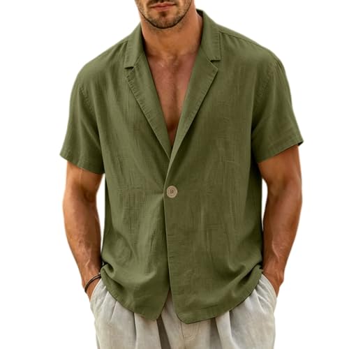 Blazer en coton et lin homme veste de costume décontractée ample à bouton unique pour l'été