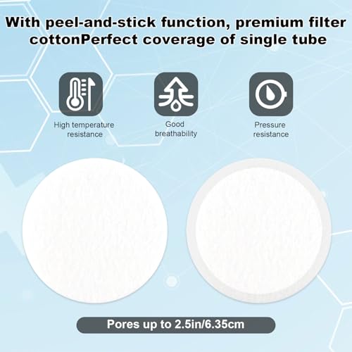 Image of 48pcs 2.5 inch Monotub Adhesive Filter Disks, 0.08in Thick Mushroom Filter Pads Breathable High Temperature Resistant Filtration Patches Replacement Ideal Mushroom Growing Supplies
