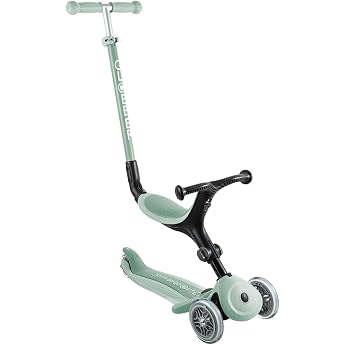 Globber - GO UP Active Eco   Skalierbarer Tretroller 3 R der mit Sitz f r Kinder von 15 Monaten bis 6 Jahren