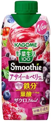 カゴメスムージー ベリー&ザクロスムージー　67本セット Amazon.co.jp: カゴメ 野菜生活100 Smoothie アサイー＆ベリーmix