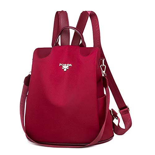 LUI SUI Mochila para Mujer Mochila de Damas Mochilas Escolares Mochila antirrobo Bolsos de Hombro de Dayback Bolso de Mano Rojo