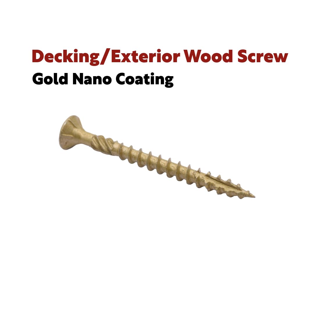 Box of 200 Redhawk Fasteners® Decking/Exterior Wood Screw, Gold, 4.5 x 50mm - Image 4