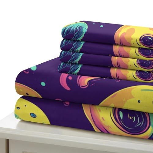 Housse de couette anti-tache extraterrestre microfibre 260x220