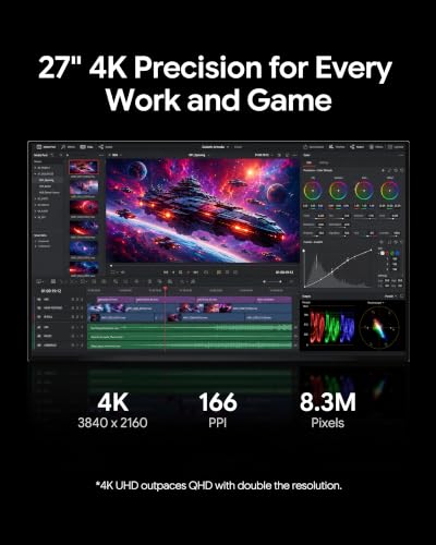 Image of Q27S 27 inch 4K Monitor, OLED Glossy Panel (Honeycomb with Stand)