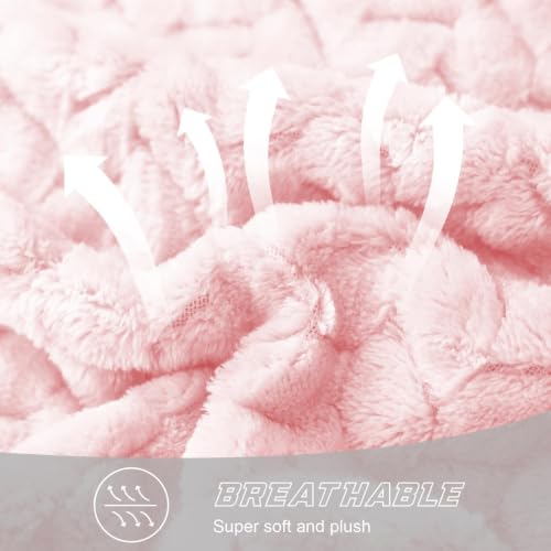Image of Exclusivo Mezcla Fleece Throw Blanket for Couch Sofa, 50 inchx70 inch, Light Pink