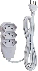 Force Line - Extensão Slim 3 Tomadas Tripolar Bivolt 3 Metros Branco