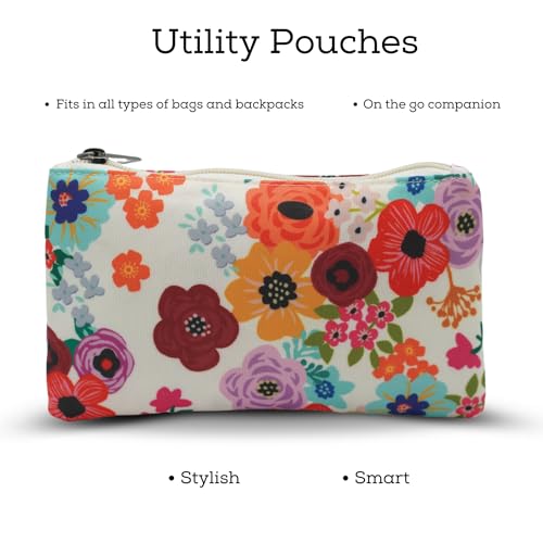 Image of VISMIINTREND Flat Flower Design Pouch - Girls & Boys, Adults Adorable and Multi-Purpose Organizer