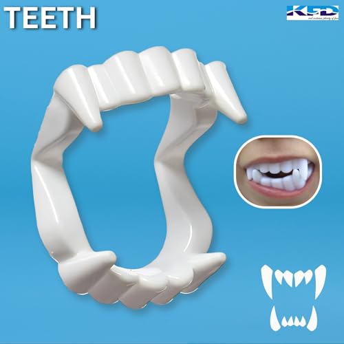 Image of Kaku Fancy Dresses Halloween Vampire Teeth for Kids | Scary Dracula Teeth Halloween Party Accessory for Boys & Girls, Pack of 1