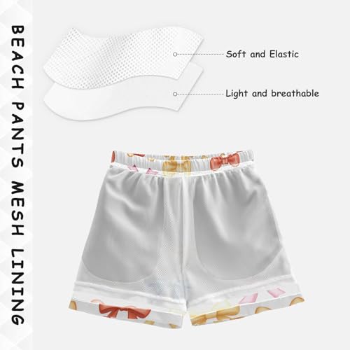 Pigsaly Boys Swim Trunks Colored Bows Watercolor Boys Board Shorts Swimsuit Swimwear Summer Bathing Suit 5T Multicolor4