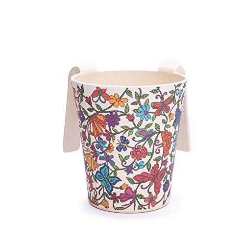 EMANUEL Yair Bamboo Hand Washing Cup for Netilat Yadayim Traditional Jewish Judaica (Butterflies NYO-12)