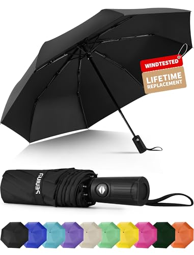 Seniny Windproof Travel Umbrella, Automatic Umbrellas...