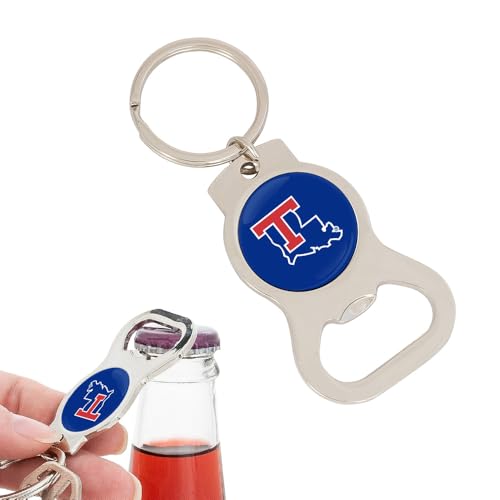 Desert Cactus Louisiana Tech University Bottle Opener Keychain Car Keys (Silver Bottle)