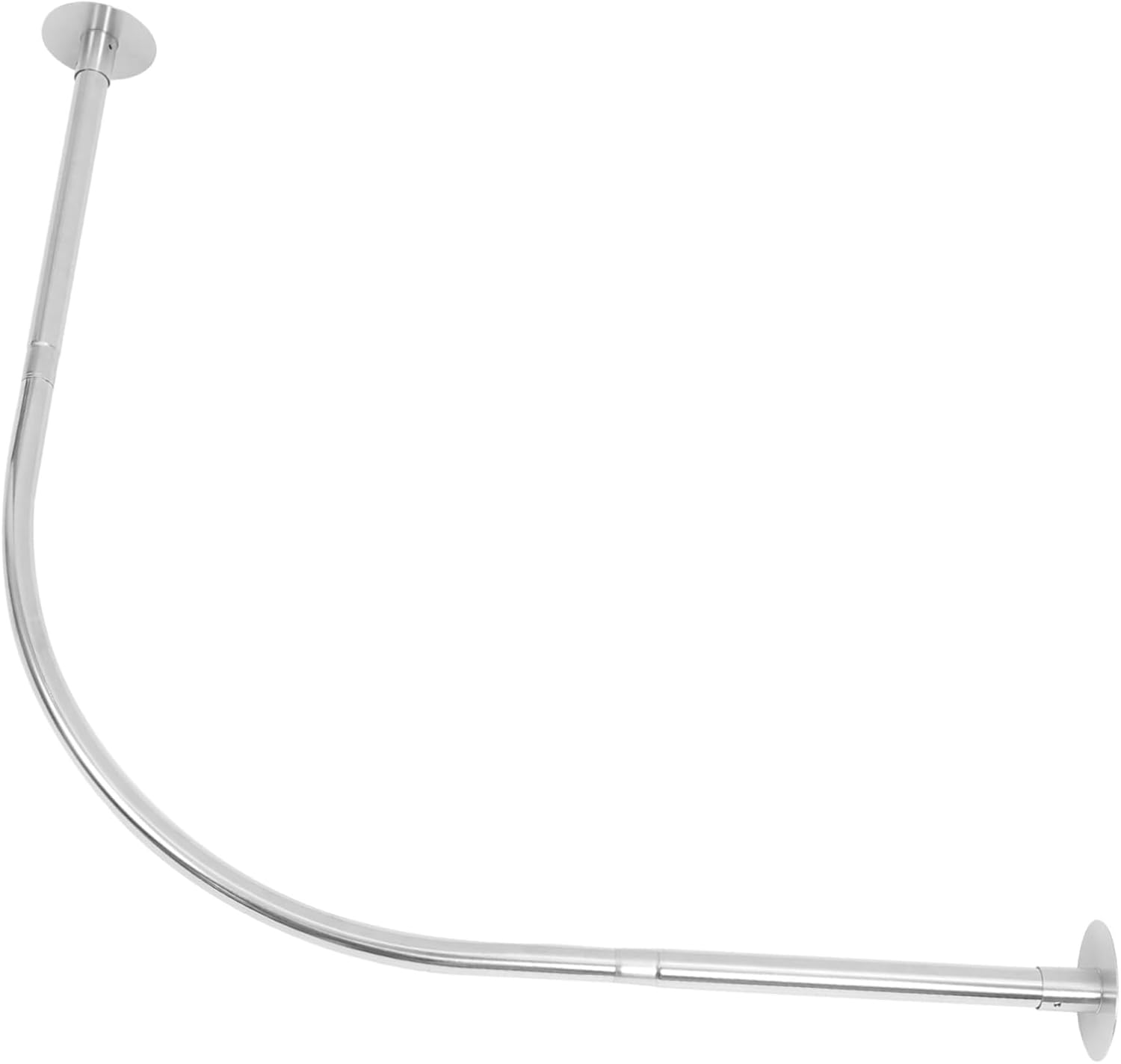 Telescoping Shower Rod Adjustable Curved Bathroom Curtain Pole Easy to Install Rustproof Non-slip No Drilling Required Suitable for Bathtubs and Showers