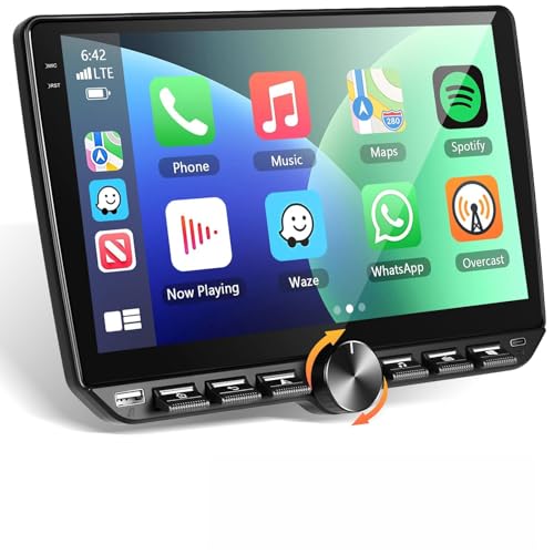 Motorsi 4GB+64GB 2 Din Carplay Autoradio con Type-C, 10“ IPS Doppio Din Bluetooth Auto Stereo con Schermo, EQ, Android Auto, GPS, WiFi, DSP, Mirror Link, FM/RDS Radio, Collegamento a Specchio