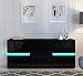 Produktbild UNDRANDED Sideboard Kommode Hochglanz Front mit 2 Türen 4 Schubladen RGB LED Beleuchtung für Wohnzimmer 177 x 35 x 72 cm (Schwarz)