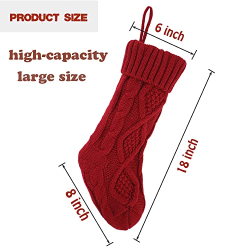 Personalized Christmas Stocking，Custom Name Family Christmas Stocking, 18” Large Knitted Xmas Stocking For Kids,Holiday And Family Stocking For Fireplace Christmas Holiday Party Decoration (1 Pcs) #TOP5