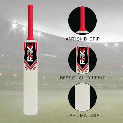 Image of RRKK Heavy Duty Plastic Cricket Bat Full Size (34 inch X 4.5 inch Inches | Premium Lightweight PVC Tennis Bat with Grip | Durable Turf Bat for Gully Cricket | All Age Group | (Red)