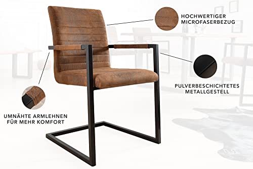 Invicta INTERIOR Freischwinger Stuhl Miami | Moderner Besucherstuhl In Taupe & Schwarz | Bis 110 Kg Belastbar