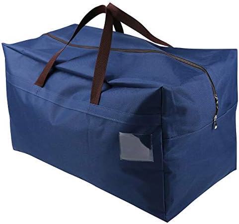 AMJ 100L Large Storage Bag for Comforters, Blankets, Clothes, Quilts and Towels, Better and Sturdy Organizer Bag, Thick Ultra Size Under Bed Storage, Moisture Proof, Blue