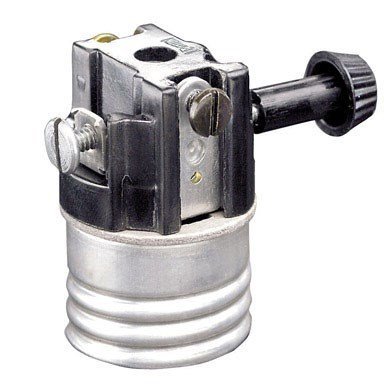 Leviton Aluminum Medium Base Turn Knob Socket 1 pk
